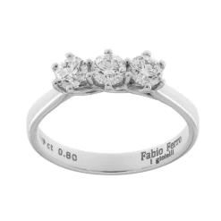 Online Anello Trilogy Castello in Oro Bianco con Diamanti 0,81 Carati Anelli Trilogy