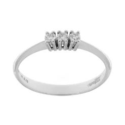 Outlet Anello Trilogy in Oro Bianco con Diamanti 0,13 Carati Anelli Trilogy