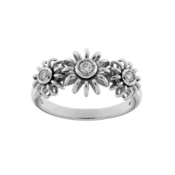 Hot Anello Trilogy in Oro Bianco con Diamanti Taglio Brillante 0,17 Carati Anelli Trilogy | Anelli