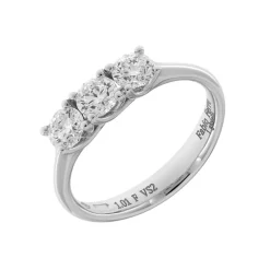 Sale Anello Trilogy in Oro Bianco con Diamanti di 1,00 Carati Anelli Trilogy