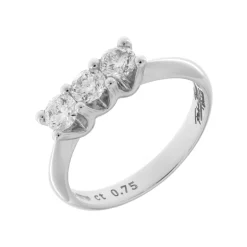 Clearance Anello Trilogy Modello Charlotte in Oro Bianco con Diamanti 0,75 Carati Anelli Trilogy
