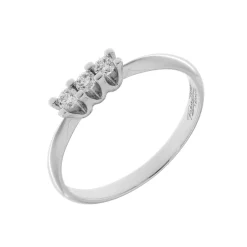 Fashion Anello Trilogy Charlotte Mini in Oro Bianco con Diamanti 0,16 Carati Anelli Trilogy