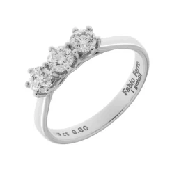 Online Anello Trilogy Castello in Oro Bianco con Diamanti 0,81 Carati Anelli Trilogy