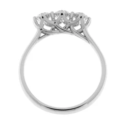 Online Anello Trilogy Castello in Oro Bianco con Diamanti 0,81 Carati Anelli Trilogy