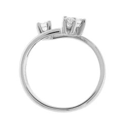 Fashion Anello Trilogy Modello Incontro in Oro Bianco con Diamanti 0,37 Carati Anelli Trilogy
