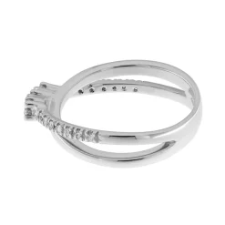 Outlet Anello Trilogy Intreccio in Oro Bianco con Diamanti 0,26 Carati Anelli Trilogy
