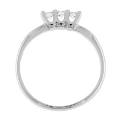 Fashion Anello Trilogy Charlotte Mini in Oro Bianco con Diamanti 0,16 Carati Anelli Trilogy