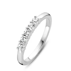 Outlet Anello Veretta In Argento 925 Con 5 Zirconi Ti Sento Milano Nuova Collezione N 16 Gioielli Ti Sento Milano