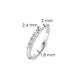 Outlet Anello Veretta In Argento 925 Con 5 Zirconi Ti Sento Milano Nuova Collezione N 16 Gioielli Ti Sento Milano
