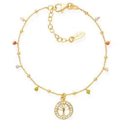Clearance Bracciale Amen Albero della Vita con Zirconi in Argento Placcato Oro Giallo Gioielli Amen | Outlet Gioielli