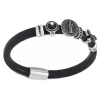 Online Bracciale Amen Uomo in Pelle Nero e Bronzo Bianco Lunghezza Cm. 20 Collezione A-Men Gioielli Amen | Outlet Gioielli