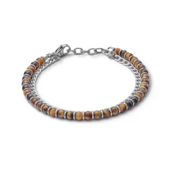 Best Bracciale Comete Gioielli Occhio di Tigre in Acciaio Uomo Gioielli Comete Uomo