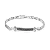 Outlet Bracciale Comete Gioielli Targhetta Carbonio in Argento Uomo Gioielli Comete Uomo