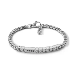 Hot Bracciale Comete Gioielli in Acciaio e Zirconi Neri Uomo Gioielli Comete Uomo