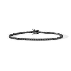 Discount Bracciale Comete Gioielli Uomo Tennis in Argento Ricoperto e Zirconi Neri Uomo Gioielli Comete Uomo
