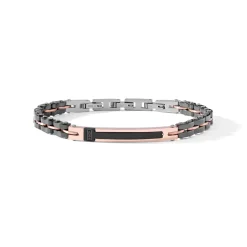Online Bracciale Comete Gioielli Catena in Acciaio e PVD Nero con Finiture Rosa Uomo Gioielli Comete Uomo