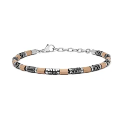 Hot Bracciale Comete Gioielli Uomo in Ematite e Acciaio a Sezioni Uomo Gioielli Comete Uomo