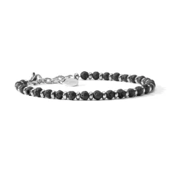 Hot Bracciale Comete Gioielli Uomo in Acciaio e Lava Uomo Gioielli Comete Uomo