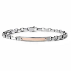 Hot Bracciale Comete Senior In Acciaio e Oro Rosa Uomo Gioielli Comete Uomo