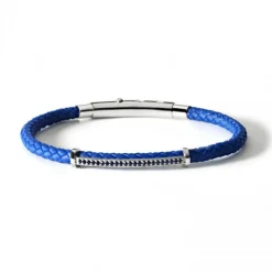 Clearance Bracciale Comete Uomo Collezione Random In Gomma Blu e Argento 925 Uomo Gioielli Comete Uomo