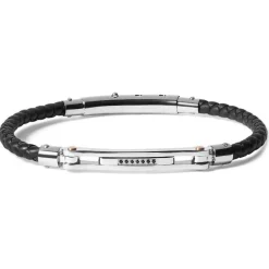 Best Bracciale Comete Uomo Collezione Nipper In Gomma Con Acciaio E Spinello Nero Uomo Gioielli Comete Uomo
