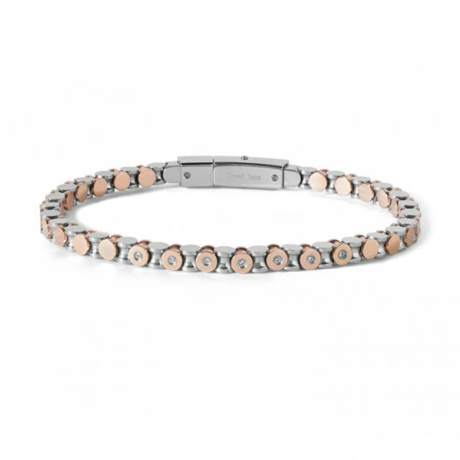 Discount Bracciale Comete Uomo Cronos PVD Rosa Con Diamanti Uomo Gioielli Comete Uomo