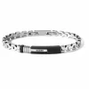 Fashion Bracciale Comete Uomo Hug In Acciaio Lucido e PVD Nero Con Spinello Nero Uomo Gioielli Comete Uomo