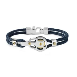 Outlet Bracciale Comete Uomo Nuova Collezione Blu Di Genova In Acciaio Con Cordino Nautico Blu Uomo Gioielli Comete Uomo