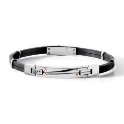 Best Bracciale Comete Uomo UBR 538 Collezione Delta In Caucciù e Acciaio Uomo Gioielli Comete Uomo