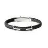 Fashion Bracciale Comete Uomo UBR 632 Collezione Random In Gomma Con Argento e Spinello Nero Uomo Gioielli Comete Uomo