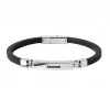 Discount Bracciale Comete Uomo Zip In Gomma Nera e Acciaio Con Spinello Nero Uomo Gioielli Comete Uomo