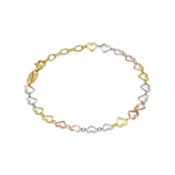 Discount Bracciale Desmos Arte Cuore In Argento Bianco Giallo Rosa Gioielli Desmos