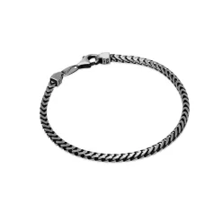 Best Bracciale Desmos Catena Minimal in Argento Brunito Lunghezza 20 cm Uomo Gioielli Desmos Uomo