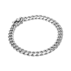 Outlet Bracciale Desmos Catena Miami in Argento Lunghezza 19,5 cm Uomo Gioielli Desmos Uomo