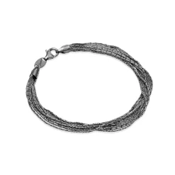 New Bracciale Desmos Filamenti Bruniti in Argento Lunghezza 16,5 cm Gioielli Desmos