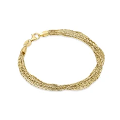 New Bracciale Desmos Filamenti Dorati in Argento Lunghezza 16,5 cm Gioielli Desmos