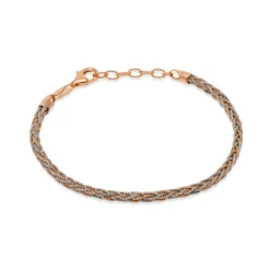 Sale Bracciale Desmos Intreccio Rosato in Argento Lunghezza 16,5 cm Gioielli Desmos
