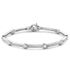 Sale Bracciale Donna In Argento 925 Semirigido Con Zirconi e Punti Luce Ti Sento Milano Gioielli Ti Sento Milano