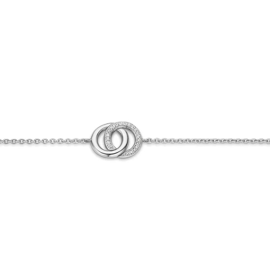 Fashion Bracciale Donna In Argento 925 Con Cerchio Incrociato In Zirconi Ti Sento Milano Gioielli Ti Sento Milano