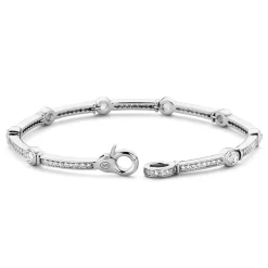 Sale Bracciale Donna In Argento 925 Semirigido Con Zirconi e Punti Luce Ti Sento Milano Gioielli Ti Sento Milano