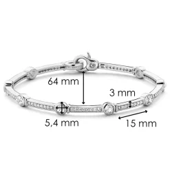 Sale Bracciale Donna In Argento 925 Semirigido Con Zirconi e Punti Luce Ti Sento Milano Gioielli Ti Sento Milano