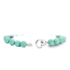 New Bracciale Donna in Pietra Turchese di MM. 8 e Argento 925 Lunghezza cm. 18 Ti Sento Milano Gioielli Ti Sento Milano