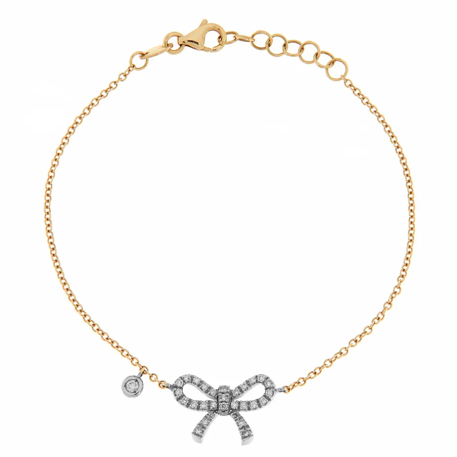 Clearance Bracciale Fiocco in Oro Bianco con Diamanti Bracciali
