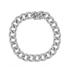 New Bracciale Groumette Piccolo in Oro Bianco con Diamanti Bracciali