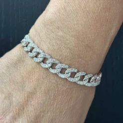 New Bracciale Groumette Piccolo in Oro Bianco con Diamanti Bracciali