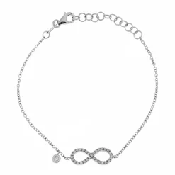 Fashion Bracciale Infinito in Oro Bianco con Diamanti Bracciali