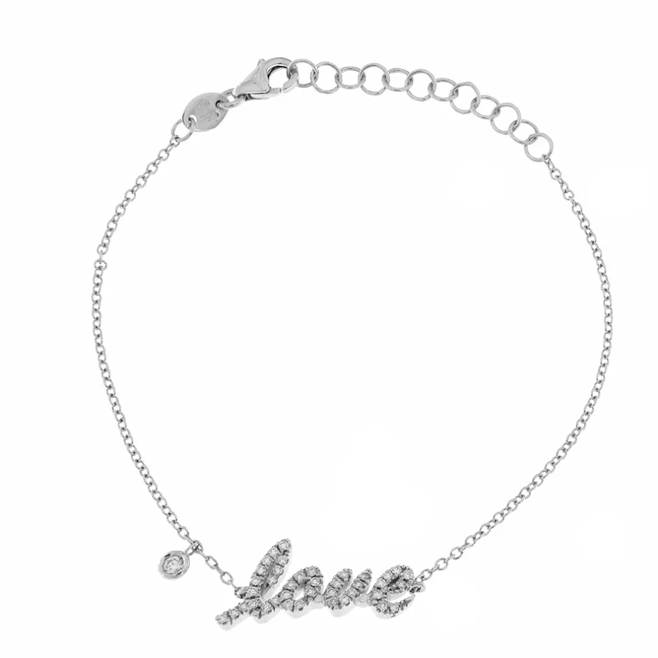 Fashion Bracciale Love in Oro Bianco con Diamanti Bracciali