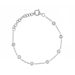 Online Bracciale Stile Tiffany 7 Diamanti in Oro Bianco Bracciali