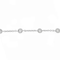 Online Bracciale Stile Tiffany 7 Diamanti in Oro Bianco Bracciali