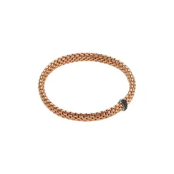 Online Bracciale Fope Collezione Vendome Flex It in Oro Rosa con Pave di Diamanti Neri Gioielli Fope
